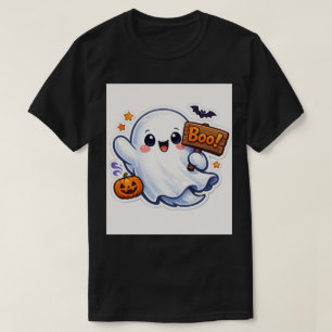 Camiseta Adesivo de Fantasma de Halloween Fofo-Assustador