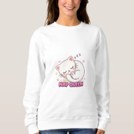 Camiseta Adesivo de Gato Rainha do Sono | Gato Fofo Dormind