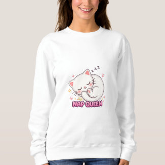 Camiseta Adesivo de Gato Rainha do Sono | Gato Fofo Dormind