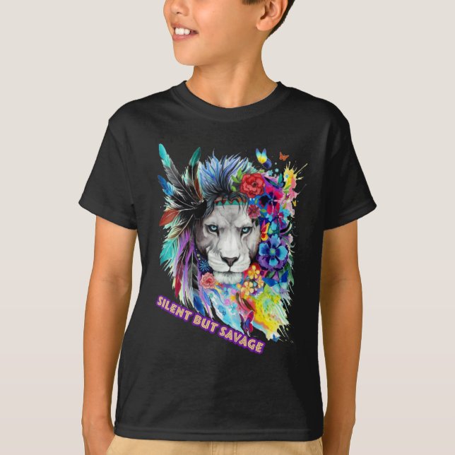 Camiseta Adesivo de Leão Selvagem  (Frente)