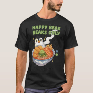 Camiseta Adesivo de Ramen do Pinguim de Bico Feliz