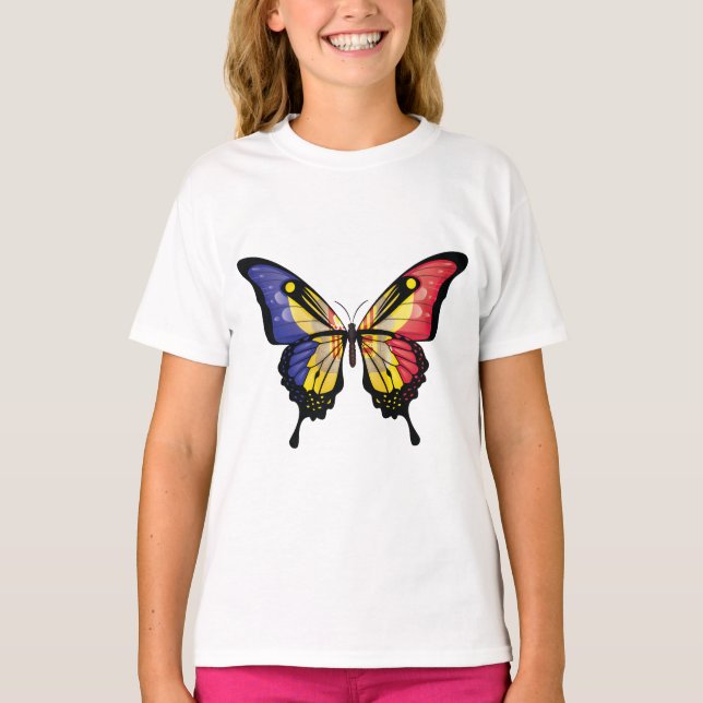 Camiseta Adesivo de Sinalizador da Borboleta de Swallowtail (Frente)