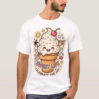 Camiseta Adesivo de Sorvete A Vida Mais Doce