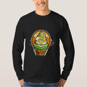 Camiseta Adesivo de Sorvete Retro Chill Vibes - Sol de Verã