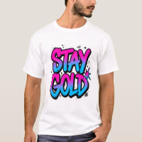 Adesivo de streetwear Fique Dourado com Grafite em