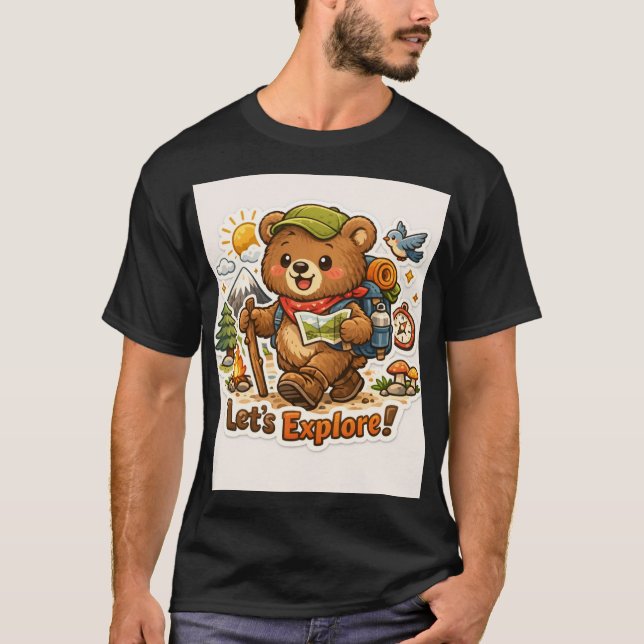 Camiseta Adesivo do Urso Aventureiro (Frente)