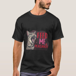 Camiseta Adesivo engraçado de gato mandão "Me Alimmente, Ca