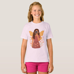 Camiseta Adesivo Estético de Selfie de Garota Fada
