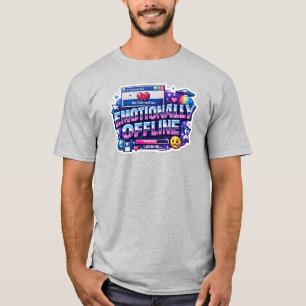 Camiseta Adesivo Estético Retro Y2K Emocionalmente Offline