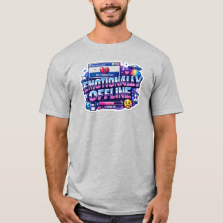 Camiseta Adesivo Estético Retro Y2K Emocionalmente Offline