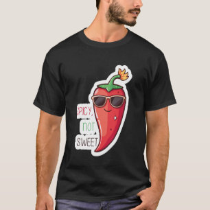Camiseta Adesivo Pimenta Vermelha Picante Não Doce Estético