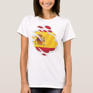 Camiseta Adesivo Redondo Clássico da Bandeira Rasgada da Es