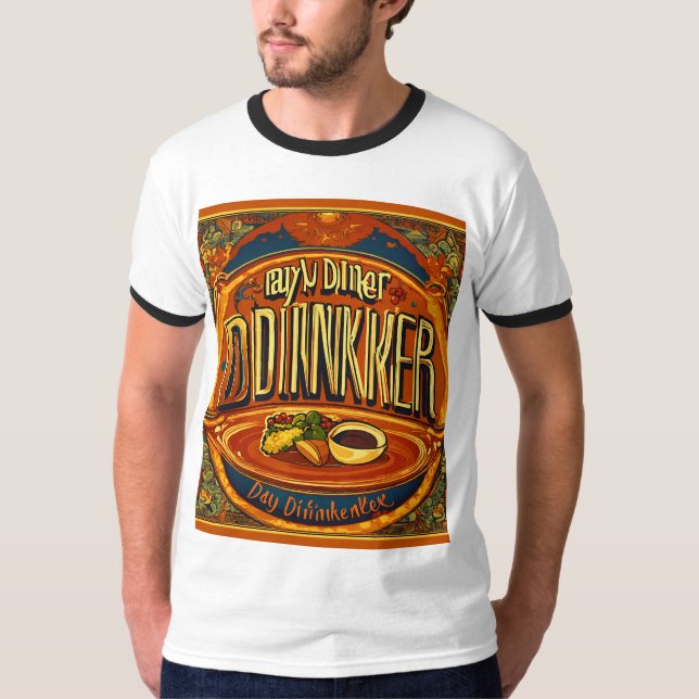 Camiseta Adesivo Retro 70s do Drinker Diário (Frente)