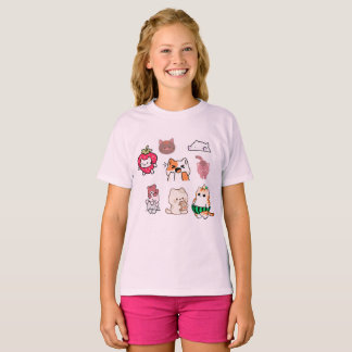 Camiseta Adesivos de Gato Fofos – Coleção de Adesivos de Ga