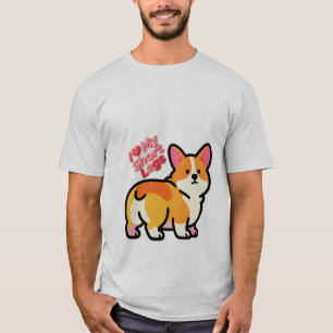 Camiseta Adesivos Divertidos de Corgi - Eu Amo Minhas Perna
