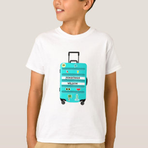 Camiseta Adesivos Divertidos Viagem Bagagem Infantil
