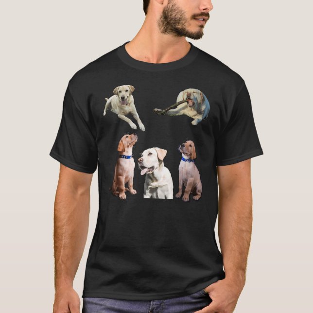 Camiseta Adesivos Labrador Amarelo (Frente)