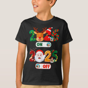 Camiseta Adeus 2025 Olá 2026 Natal Festivo Feliz Ano Novo