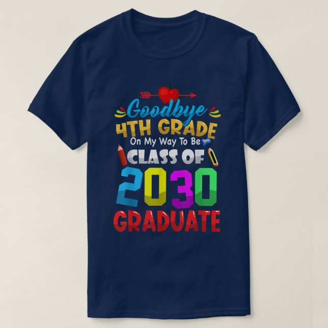 Camiseta Adeus 4ª Classe De Formando Cortado De 2033 (Frente do Design)