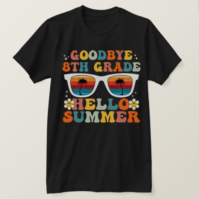 Camiseta Adeus, 8º ano, boa noite, verão engraçado, oitavo  (Frente do Design)