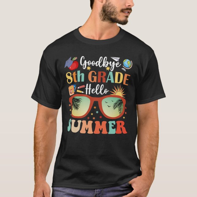 Camiseta Adeus, 8º ano, boa noite, verão, graduação engraça (Frente)