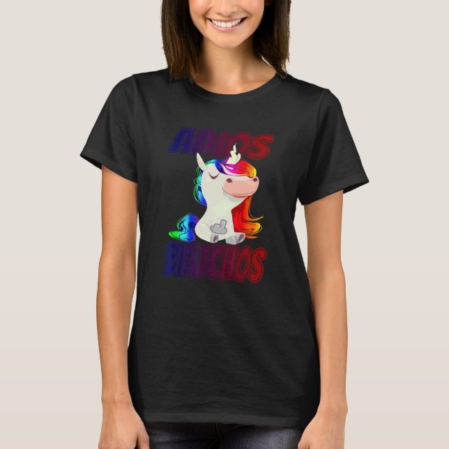 Camiseta Adeus Biatchos   Unicórnio do Dedo do Meio (Frente)