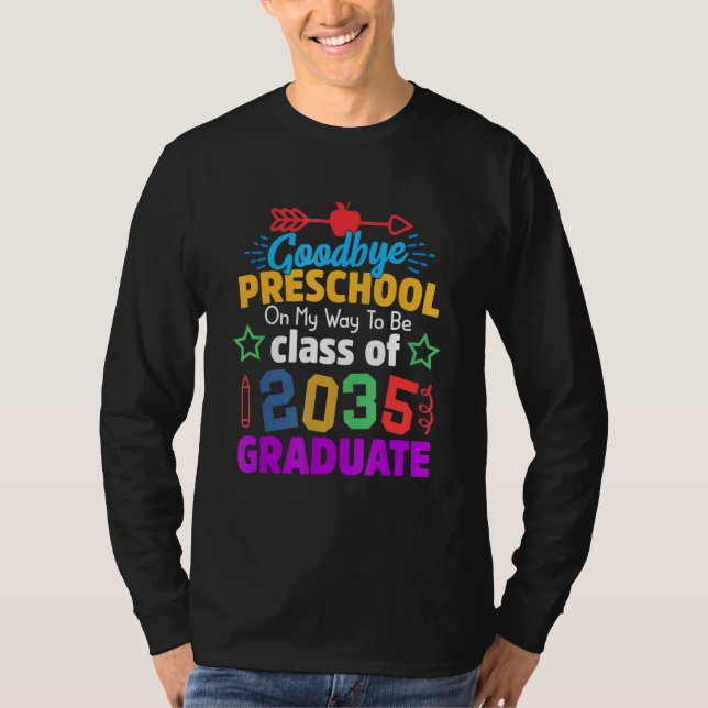 Camiseta Adeus, Classe Pré-Escolar De 2035, Formando Olá Ki (Frente)