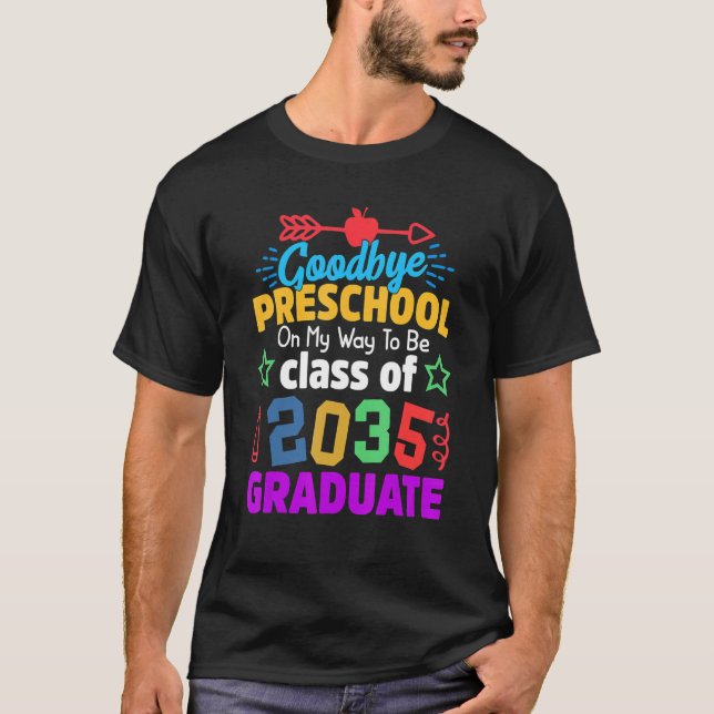 Camiseta Adeus, Classe Pré-Escolar De 2035, Formando Olá Ki (Frente)