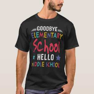 Camiseta Adeus Escola Elementar Alô Crianças do Médio Ensin