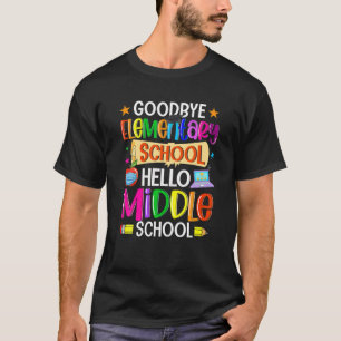 Camiseta Adeus Escola Elementar Alô Escola Média de Volta