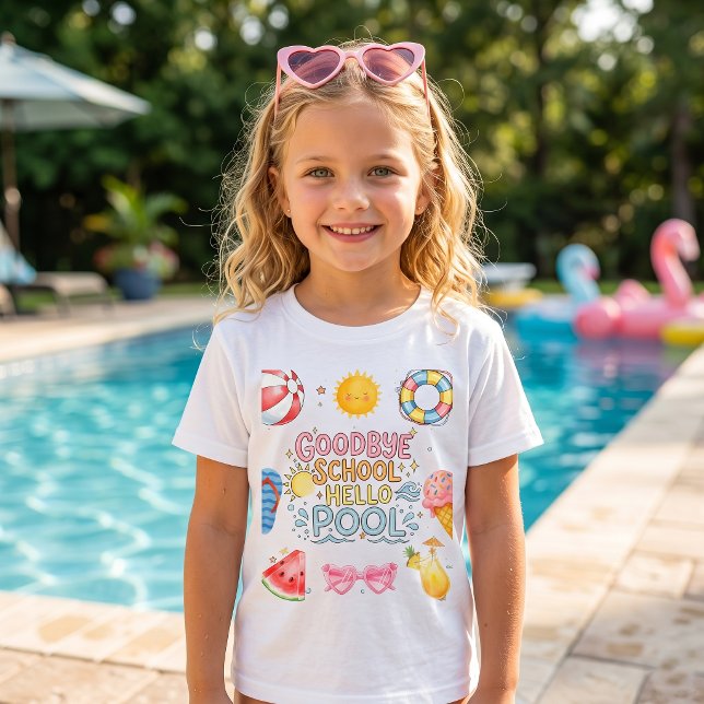 Camiseta Adeus Escola Olá Piscina (Criador carregado)