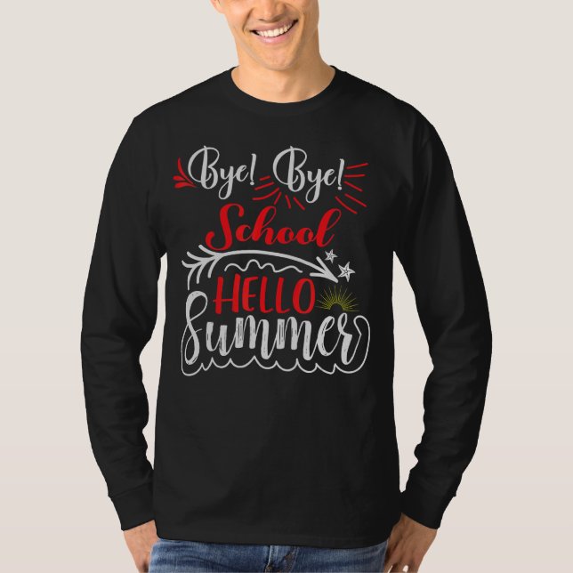 Camiseta Adeus, escola, olá, verão (Frente)