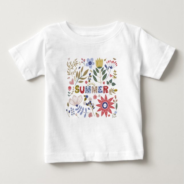 Camiseta Adeus Escola, Olá Verão E Flores (Frente)