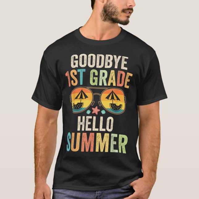 Camiseta Adeus, Grau de 1 rua Alô, Verão, 1º ano Último Da (Frente)