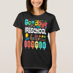 Camiseta Adeus pré-escola Olá Verão Pre K Formando
