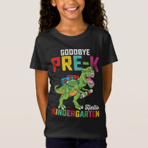 Camiseta Adeus Pré K Alô Jardim de Infância T Rex School