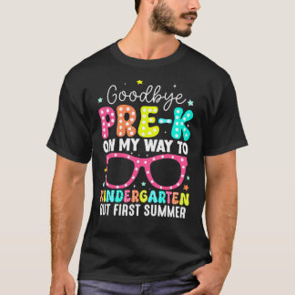Camiseta Adeus Pré-K Graduação Ao Primeiro Jardim De Infânc