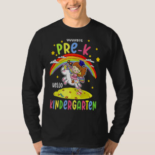 Camiseta Adeus Pre K Olá Jardim de Infância Magia Unicórnio