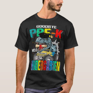 Camiseta Adeus Pré-K Olá, Monstro do Jardim de Infância Din