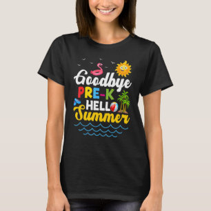 Camiseta Adeus Pré-K Professora Estudante Crianças Alô Verã