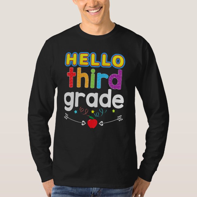 Camiseta Adeus Verão Alô 3º ano Professor de 3º ano (Frente)