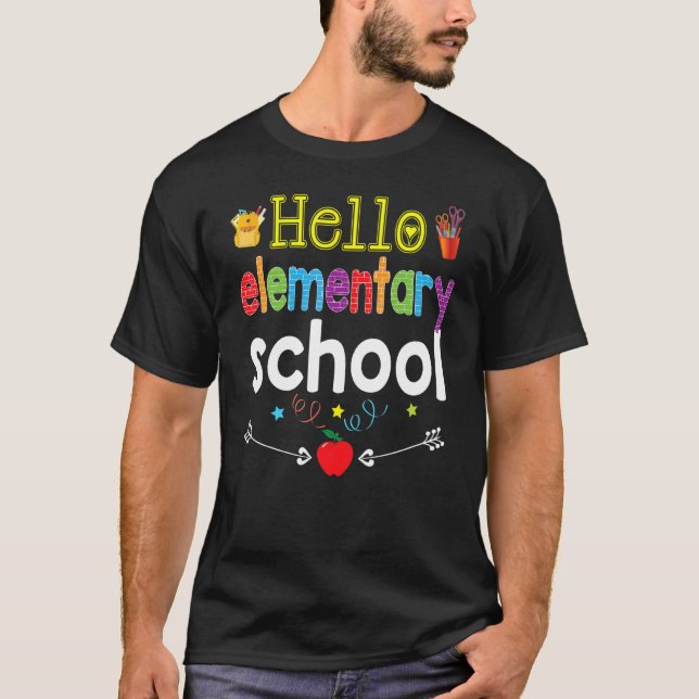 Camiseta Adeus Verão Alô Professor de Escola Elementar Bac (Frente)