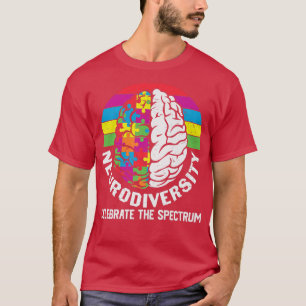 Camiseta ADHD Autismo ASD Rainbow Brain como Celebrador Neu
