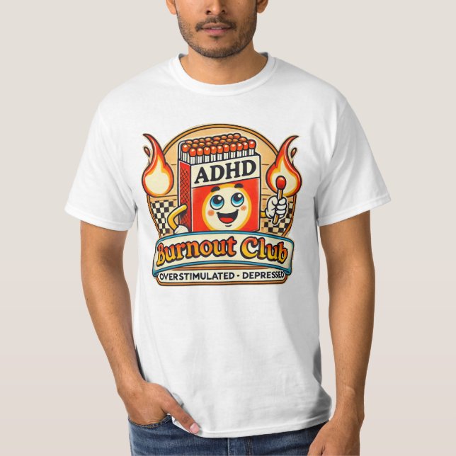Camiseta adhd burnout clube (Frente)