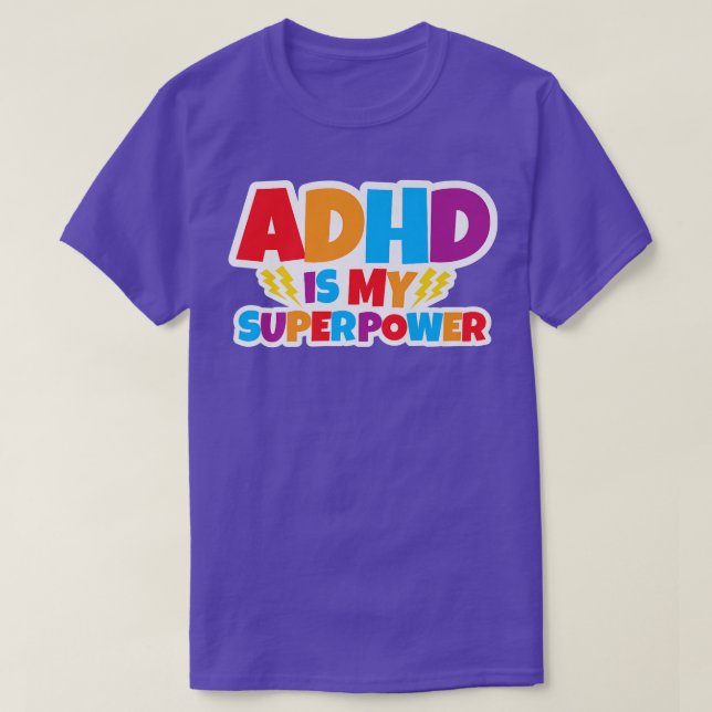 Camiseta ADHD é o meu super-poder Premium 26 (Frente do Design)
