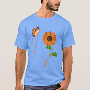 Camiseta ADHD Sensibilização Borboleta Laranja Fita de Gira