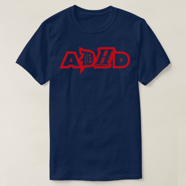 Camiseta ADHD Sensibilização Dor de atenção (Frente do Design)
