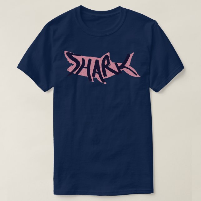 Camiseta Adição de tubarão na silhueta de tubarão (Frente do Design)
