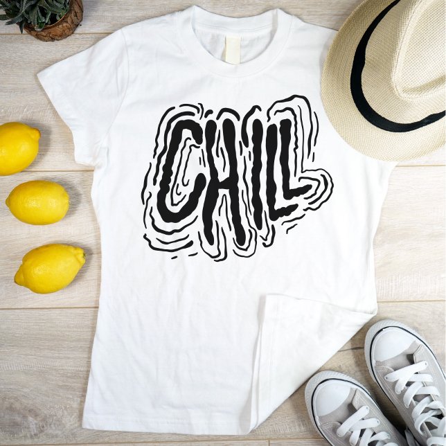 Camiseta Adição manual Relaxe Legal Preto em Branco (Criador carregado)
