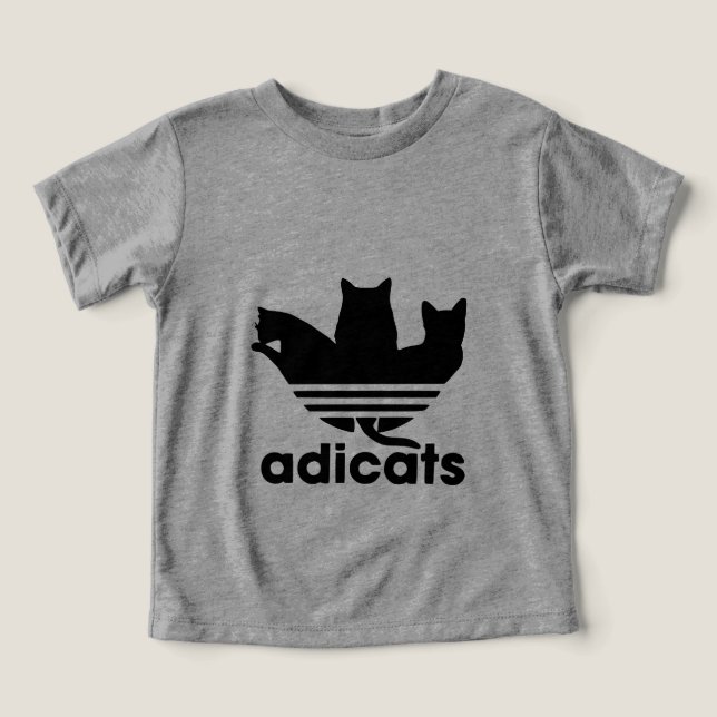 Camiseta adicats gato engraçado correndo paródia (Design frontal)